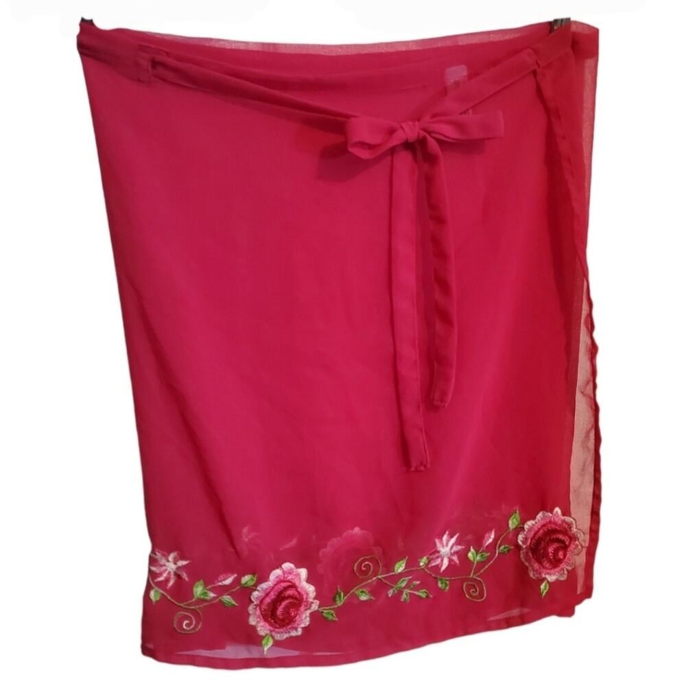 Woman's Pink floral swim suit coverup Ties at the waist OS